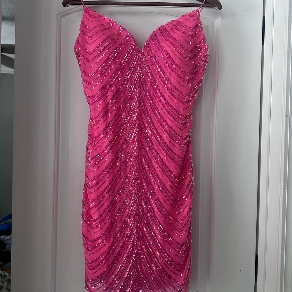 Windsor Hot Pink Sequin Mini Dress